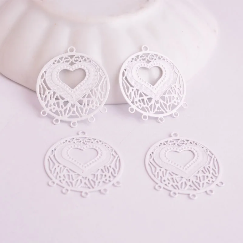 50 шт. AB301 медные Сережки для сережек базовый соединитель в форме сердца круглые с