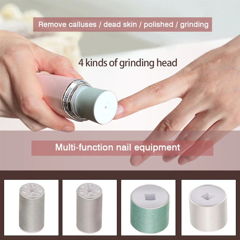 JINDING Розовый Электрический сверлильный станок для ногтей маникюрный набор 4 в 1