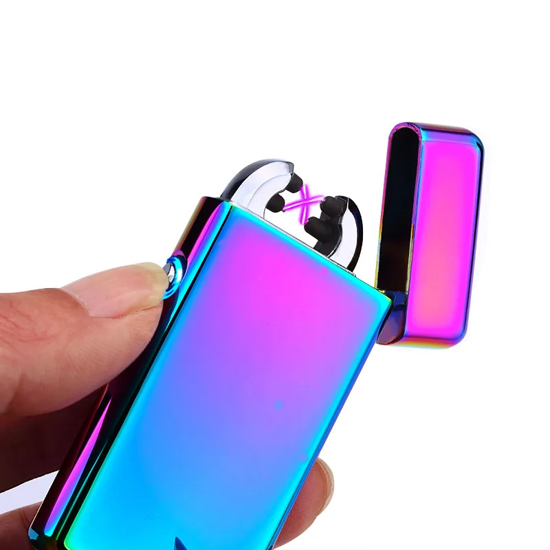 USB электрическая двойная дуга Зажигалка перезаряжаемая ветрозащитная зажигалка