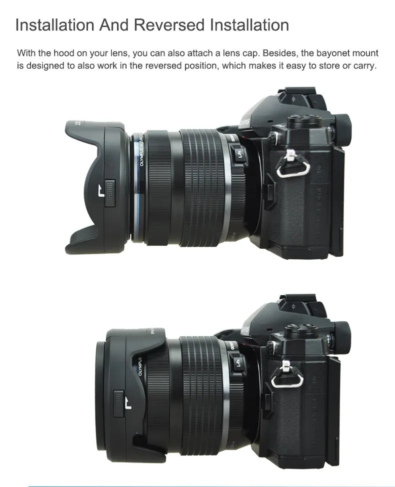 JJC реверсивная бленда объектива для Olympus M. Zuiko Digital ED 12-40 мм f/2,8 PRO объектив подходит CPL фильтр Заменяет Olympus LH-66