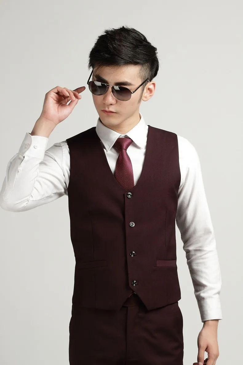 Бутик де фгг Китай SizeS-3XL винно-Красного цвета мужской строгий костюм жилеты для свадебной вечеринки жилет Terno Colete Masculino