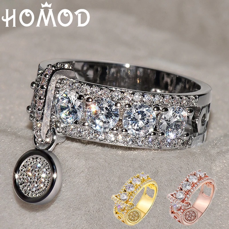 HOMOD 2019 роскошное обручальное кольцо с белым Цирконом винтажные обручальные