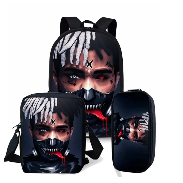 2019 Новый Известный раппер Xxxtentacion 3 шт набор рюкзак ортопедический школьный ранец