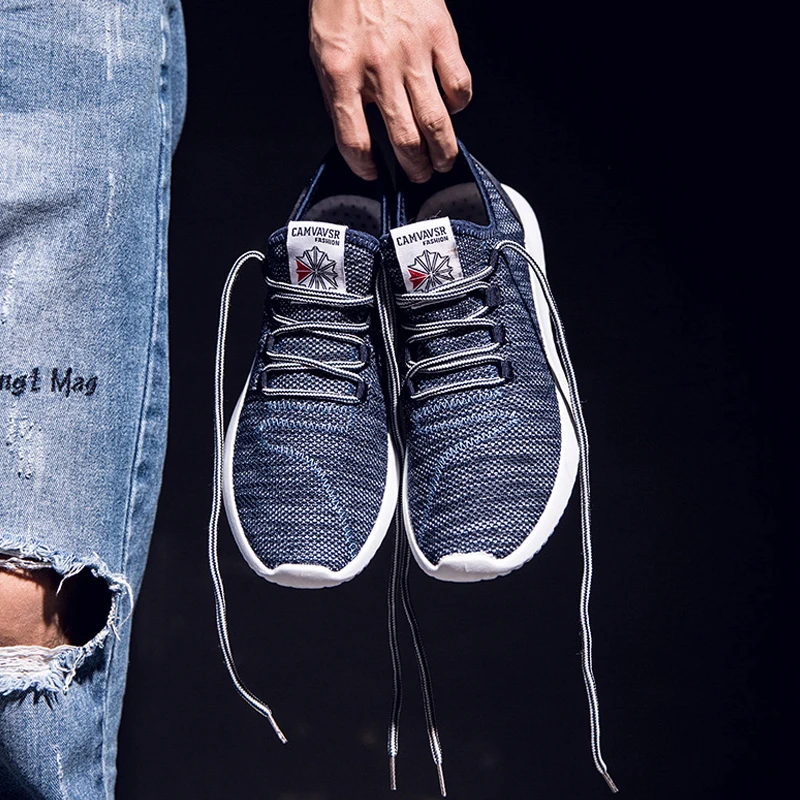 Новые мужские модные сетчатые тканые кроссовки для бега Повседневные Легкие