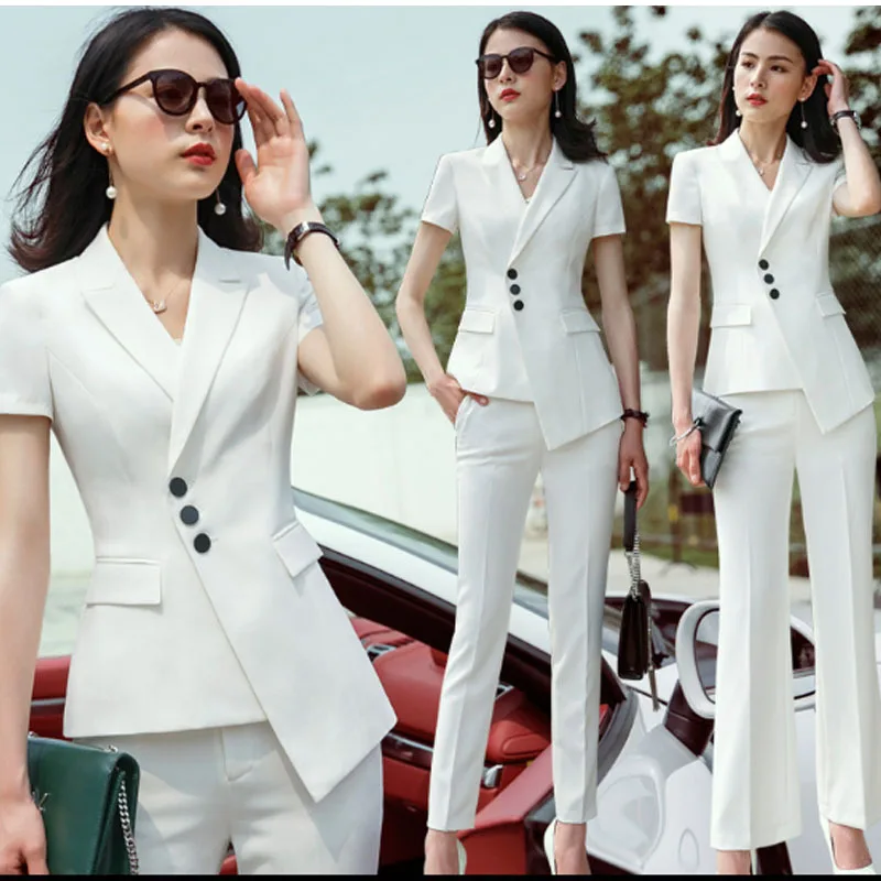 Fmasuth Новое поступление Асимметричный куртка юбка костюм короткий рукав Куртка