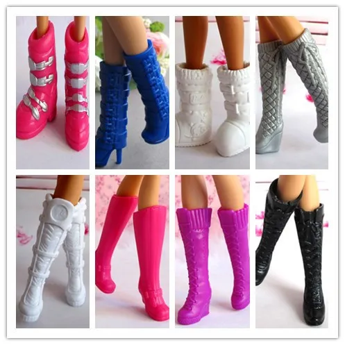 

100Pairs/Lot Wholesale Hot Mixed Styles Beautiful High Heel Boots Sandals Dolls Accessories Shoes Doll Boots