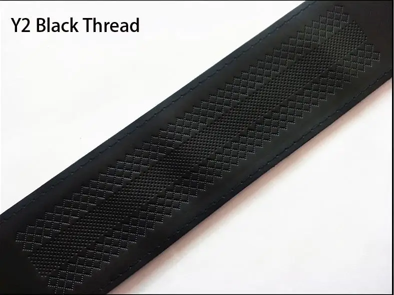 Y2 Black Thread CHIZIYO Универсальный 38 см из натуральной кожи авто чехол рулевого колеса автомобиля крышка противоскользящее украшение автомобиля с иглами и резьбой - Название цвета: Y2 Black Thread