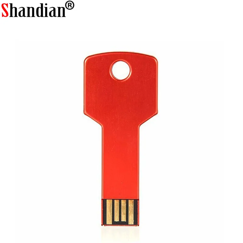 SHANDIAN, Пользовательский логотип, USB флеш-накопитель, 4 ГБ, 8 ГБ, 16 ГБ, 32 ГБ, металлический накопитель, флешка, карта памяти, форма ключа
