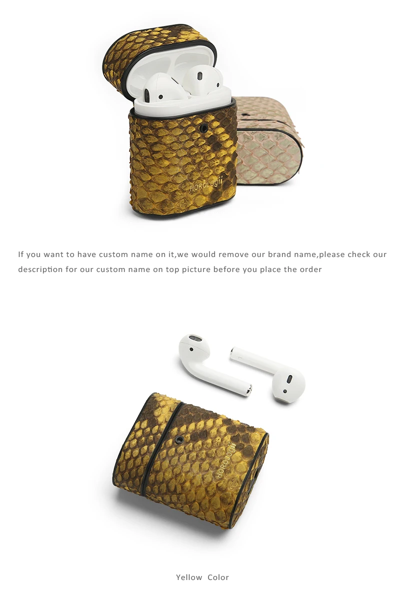 Horologii Free Custom Name for airpod case cover Python Skin dropship gift package