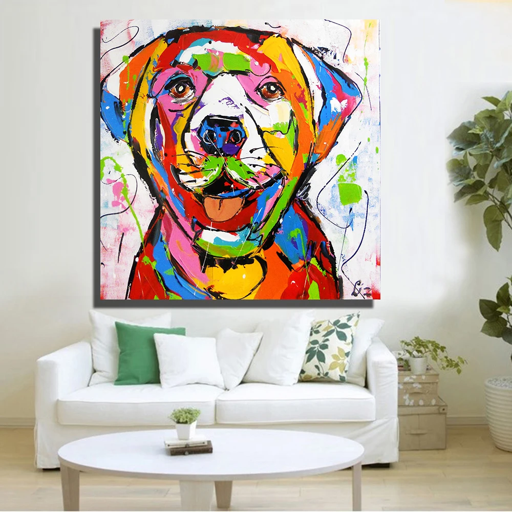 HDARTISAN Vrolijk schilderij Wall Art картина напечатана золотой ретривер собака Декор для дома для гостиной без рамки