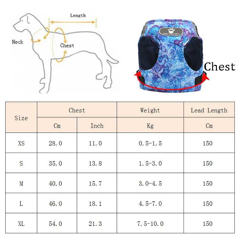 Reflective Pet Dog Vest Harness and Leash Set for Small Dogs Pomeranian Yorkshire Harnesses Nylon Puppy Lead Dog Chain Supplies