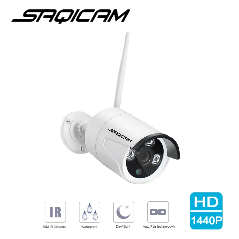 Saqicam 4CH 4MP мегапиксельная 1440P беспроводная наружная IP камера система 30 м Ночное