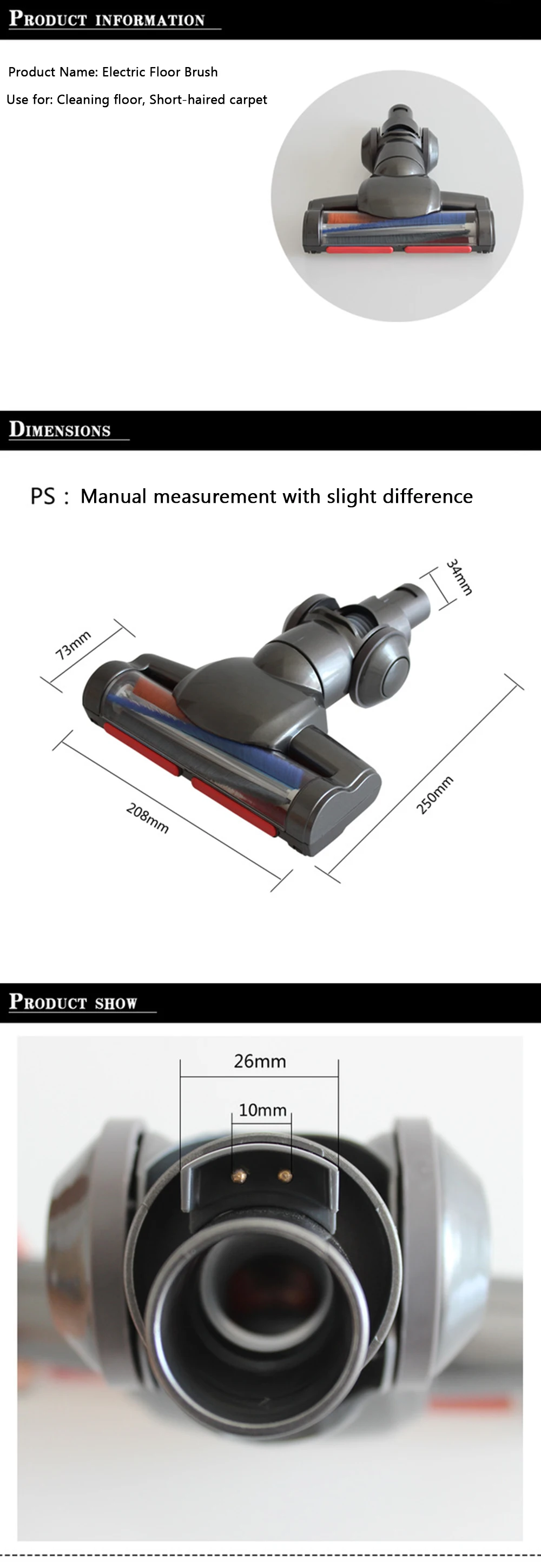 Электрическая моторизированная Насадка-щетка для пола Dyson V6 Trigger DC44 45 DC62 Запчасти для пылесоса сменная щетка для пола насадка турбо