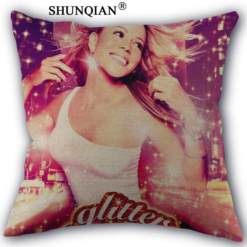 

mariah carey Pillowcase Custom Cotton Linen Square Decorative Pillow Cases Cover Zippered 45x45cm one side