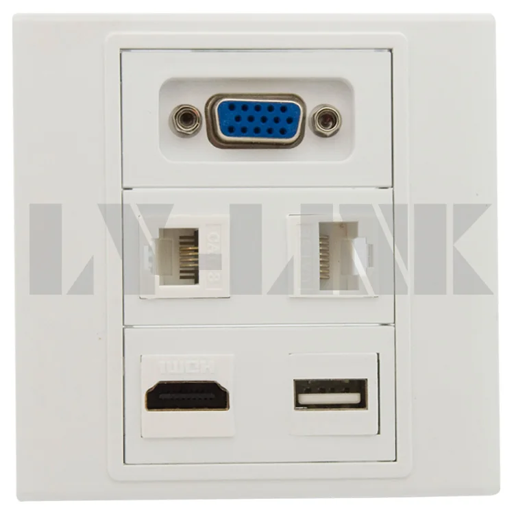 Vga RJ45 RJ11 HDMI USB настенная пластина поддержка DIY|usb wall plate|wall platewall usb plate |
