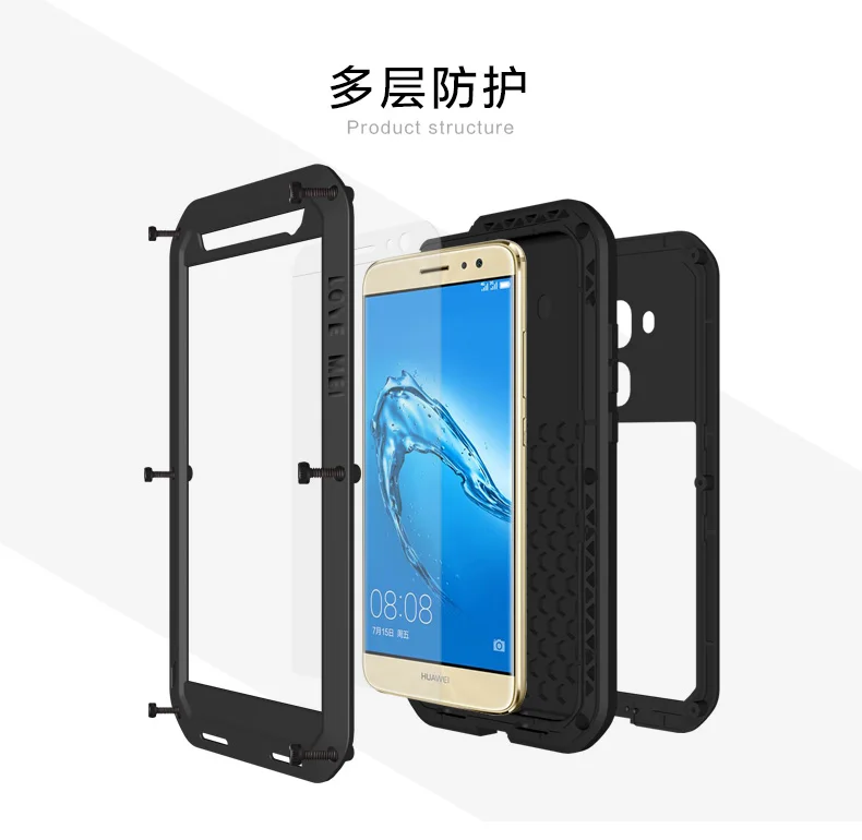 Мощный чехол LOVE MEI для Huawei Maimang 5 ударопрочный водонепроницаемый металлический