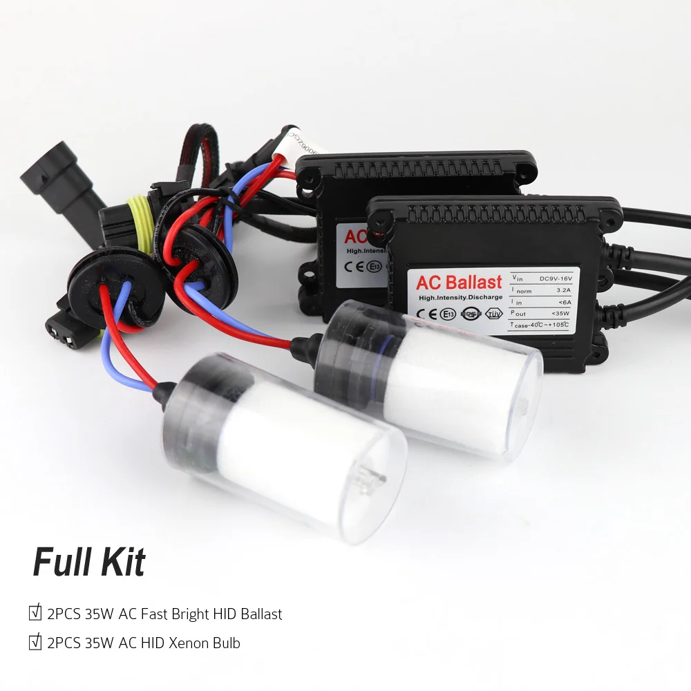 DMEX 12V AC 35 Вт Быстрый старт комплект ксеноновых фар, Высокопрочная конструкция Замена фар H1 H3 H4 H7 H8 H9 H11 9005 9006 D2H 9012 HIR2 4300K 6000K 8000K