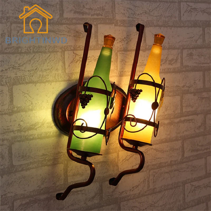 Винтажный деревенский бра настенный светильник для пивной бутылки бара спальни