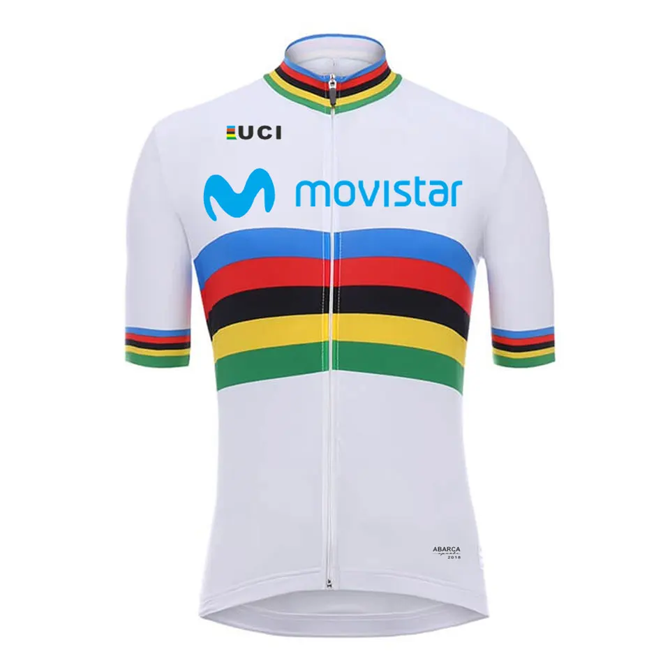 7 Movistar Men Cycling Jersey Short Sleeve Sets Breathable MTB Bike Cycling Clothing Cycle Sportswear Ropa Ciclismo - Цвет: 7