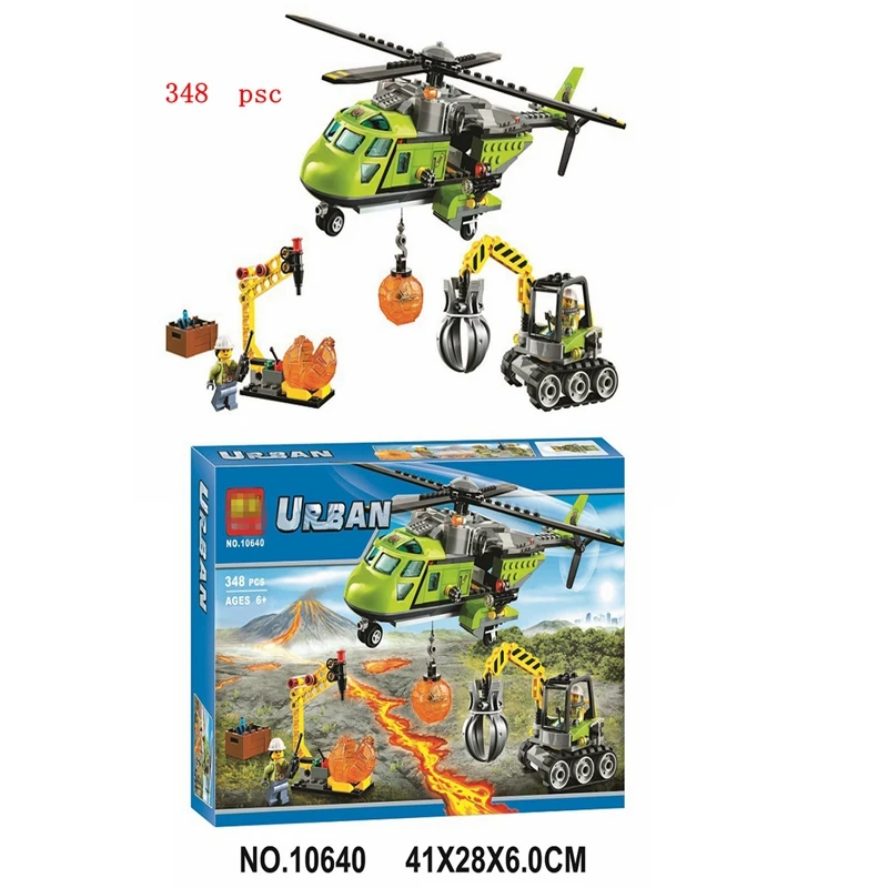 Креативный 10640 город серия вулкан вертолет геологоразведка Совместимость Legoings