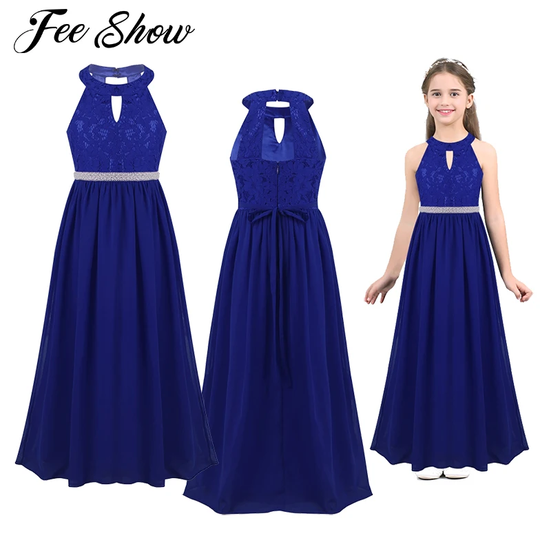 Новинка Летнее шифоновое платье для девочек-подростков с бусинами на талии