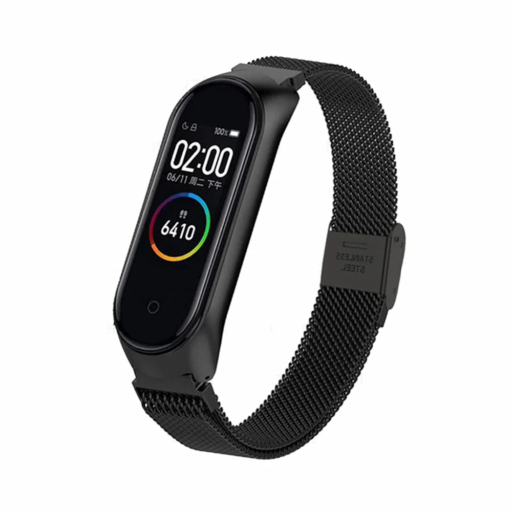 4in 1/упаковка нержавеющая сталь металлический ремешок на запястье для Xiaomi Mi Band 4