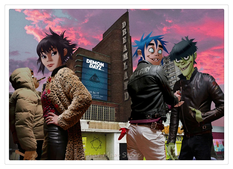 Постер Gorillaz с прозрачным изображением настенные наклейки для украшения дома