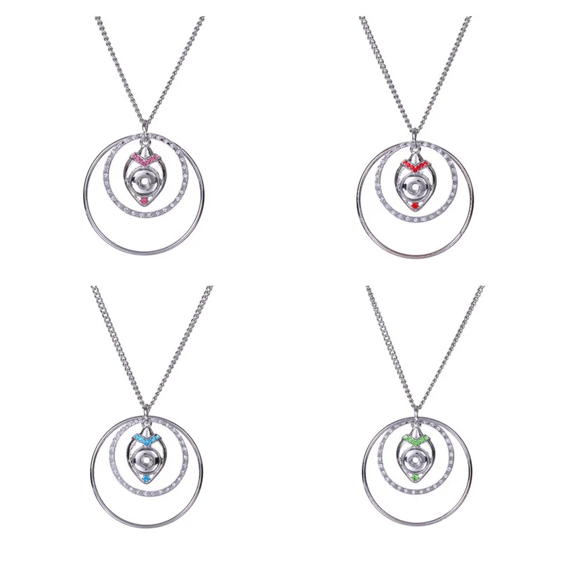 2018 New Arrivals Classic Choker Long Snap Necklace Silver Plated Pendant for Women Lady 18mm Button Jewelry | Украшения и