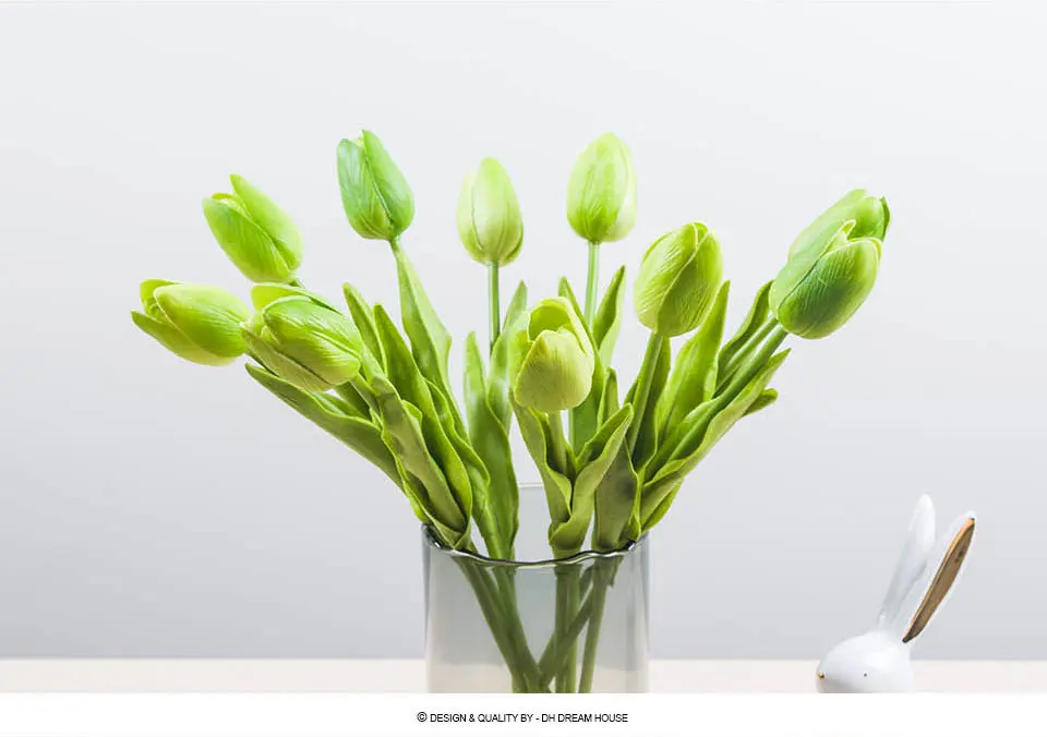 Настоящее сенсорный искусственная PU Tulip стволовых-1" Длина искусственные цветы, декоративные DIY искусственный цветок стены дома рождественские украшения цветы