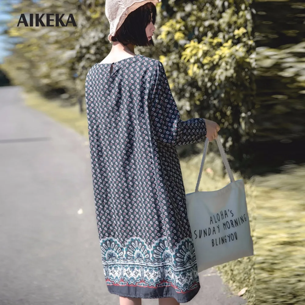 Akeka кисточками галстук епископ рукава Вышивка Вельветовое платье с длинным