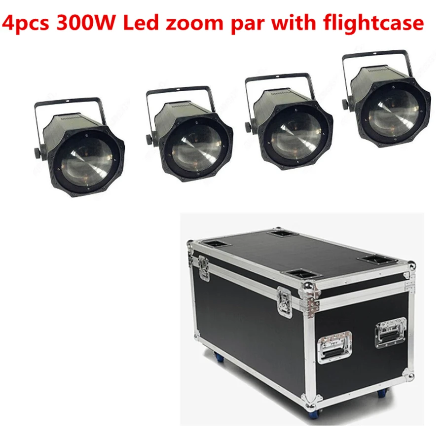 

4X LED Zoom 300W COB LED Par Light with flightcase 5-50 Degree 3200K Warm White White/ RGBW 4in1 Stage Disco Light led Par 64