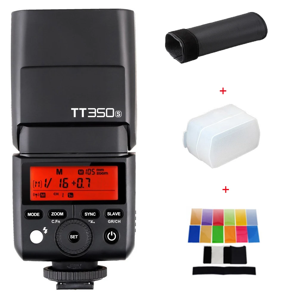 

Godox Mini Speedlite TT350S TTL HSS GN36 2.4G Camera Flash Light for Sony A77II A7RII A7R A58 A99 RX10 A6000 A6500 DSLR
