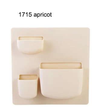 1715 apricot Домашняя настенная присоска, пластиковая стойка для хранения косметики, туалетных принадлежностей, держатель для хранения мелочей, стойка для ванной комнаты, Органайзер - Цвет: 1715 apricot