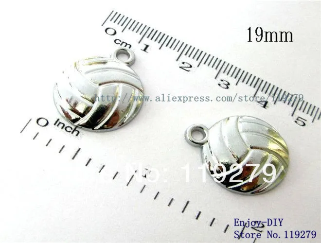1pc 19*19mm arc-shaped volleyball Hang Pendant Charm DIY accessory Fit for key Chain Phone Strips Necklaces | Украшения и