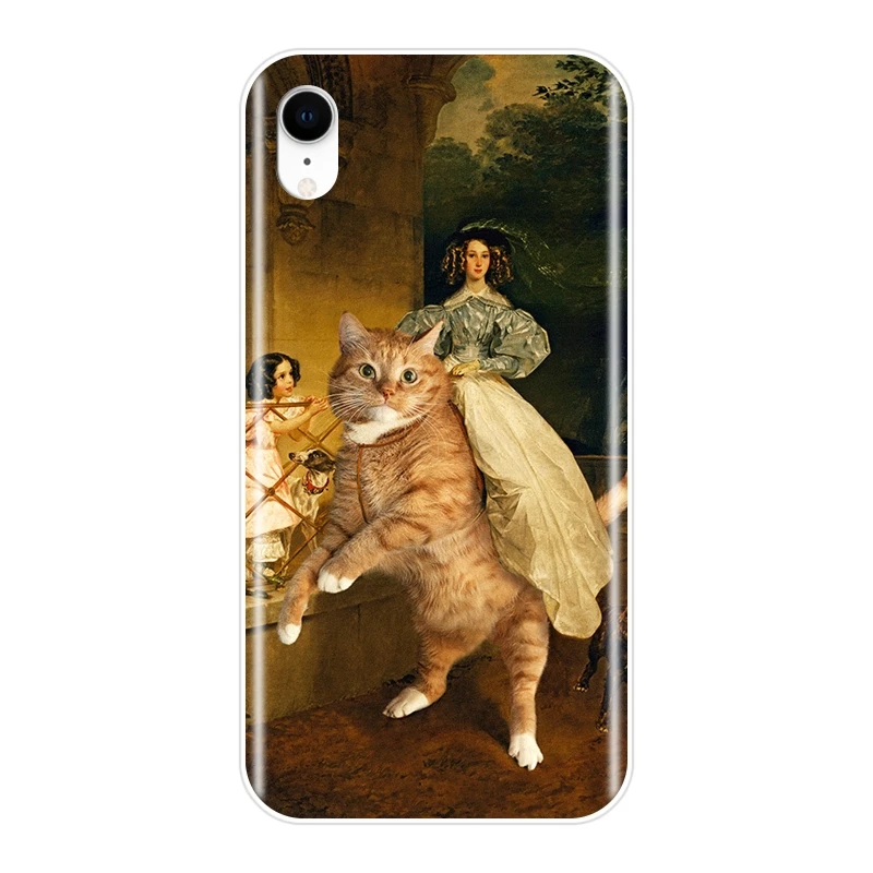 Забавный чехол для телефона с рисунком кота Моны Лизы для Apple iPhone 6 S 6 S 7 8 X XR XS Max, Мягкая силиконовая задняя крышка для iPhone 6 S 6 S 7 8 Plus - Цвет: No.5
