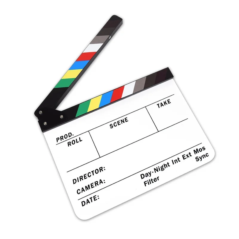 Professional Studio Camera Photography Video Acrylic Dry Erase Director Film Clapboard Clapperboard (9.85x11.8 inch) | Электроника