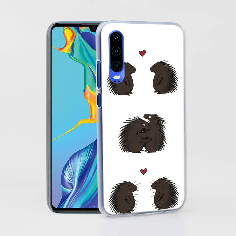 Мультяшный Ежик чехол для телефона с рисунком в виде животного coque для huawei P30 Pro P10 P20 P30 Lite P8 P9 Lite P Smart Plus чехол