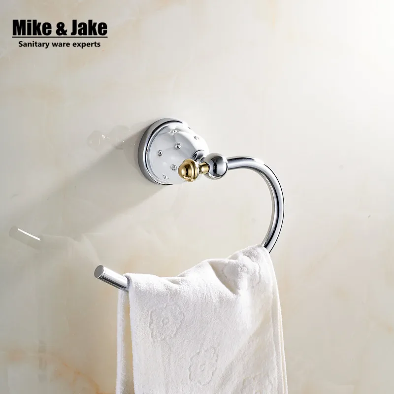 Хромированный держатель кольцо для полотенца в ванную комнату латунь медь