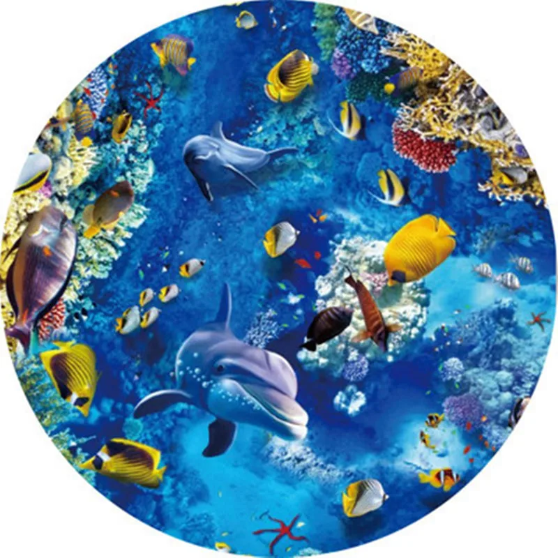 Круглый коврик в средиземноморском стиле с 3D-принтом креативные коврики для