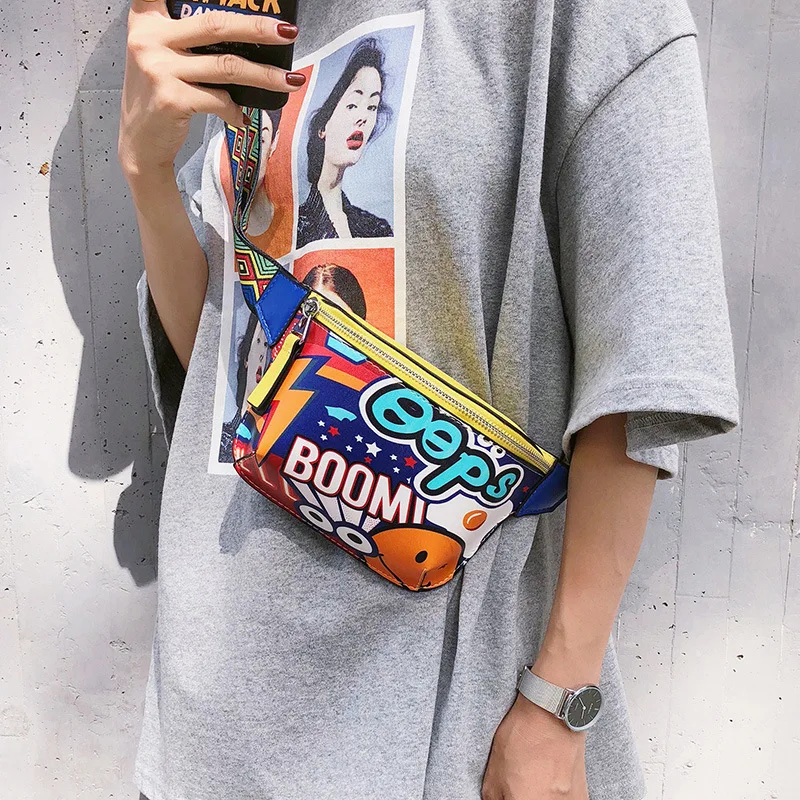 Поясная сумка с узором поясная летняя буквенным принтом в стиле бохо 2018 модная