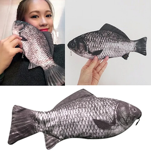 Женский кошелек с отделением для монет и ручкой органайзер в форме рыбы