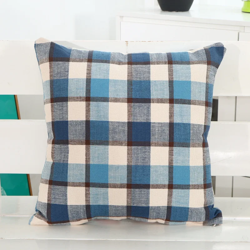 Nordic Parrern Colorful Lattice Pillow Case 45 x Cotton Linen Cases Cushions 5 Colors Plaid Striped Throw | Дом и сад