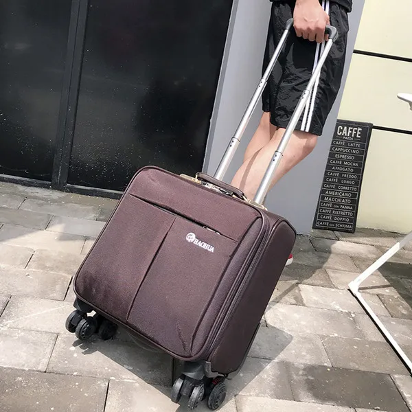 brown Прочный Багаж на колёсиках из ткани Оксфорд, 1" дюймовый чехол для костюма на колесиках с чехлом для ноутбука, Дорожный Чехол на колесиках с паролем - Цвет: brown