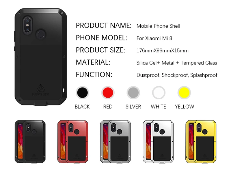 Роскошный защитный чехол на весь корпус для Xiaomi mi 9 8 mi 8 металлическая Броня+ стекло Gorilla glass прочный ударопрочный чехол Xiaomi mi 9 чехол s