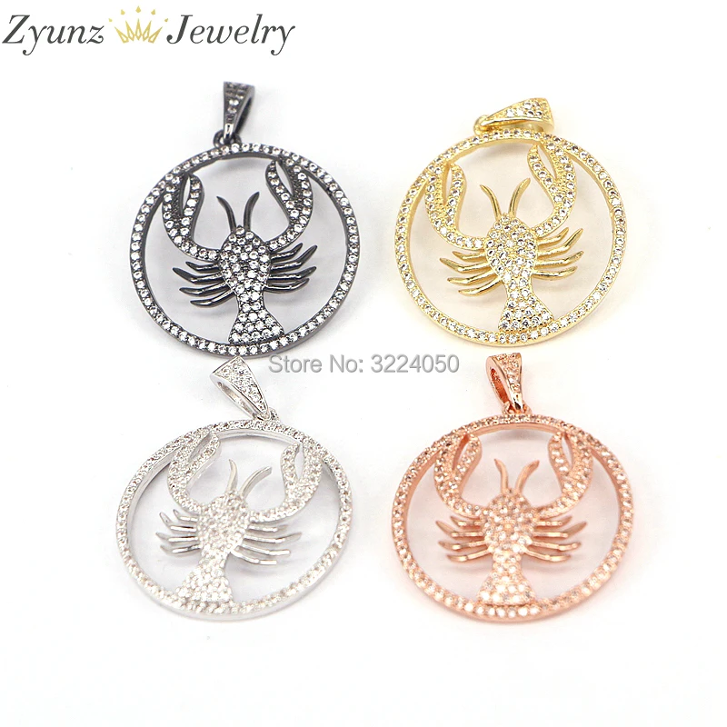 5 шт. подвеска в виде скорпиона из фианита|scorpion pendant|pave pendantmicro pave pendant |