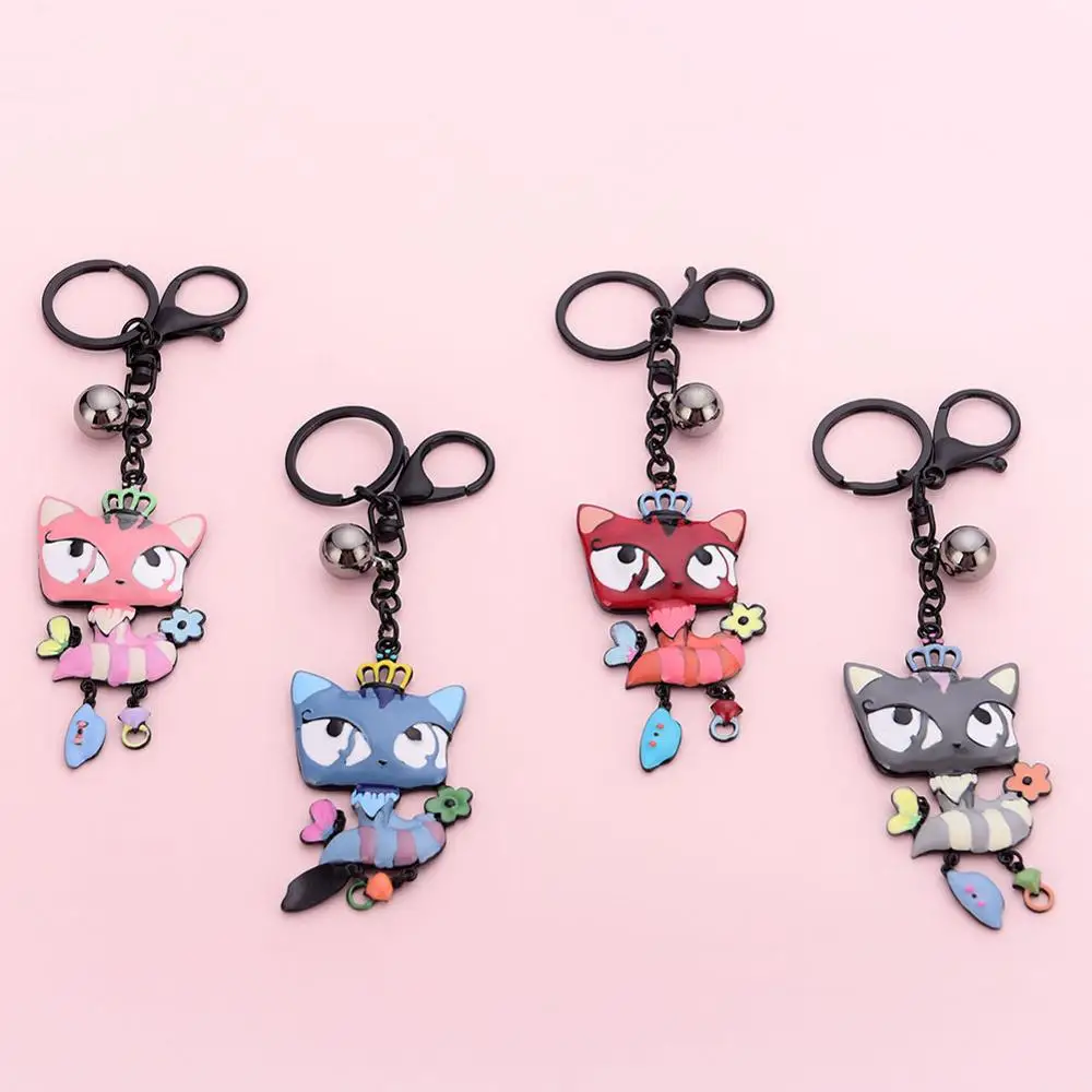 Милый брелок с мультяшным котом брелоки для автомобильных ключей черные