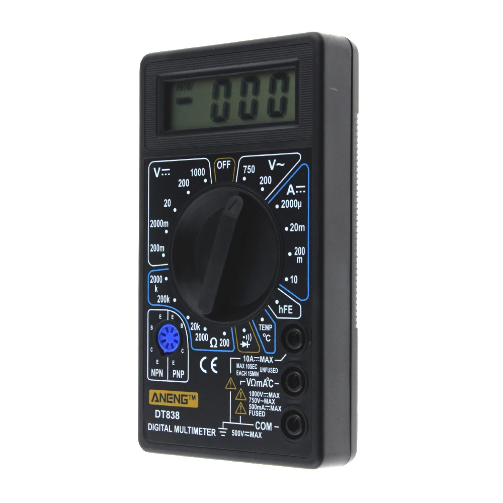 DT838 DT830B цифровой мультиметр тест er Вольтметр Измерение сопротивления тока измеритель температуры ACDC Амперметр Тест-зонд