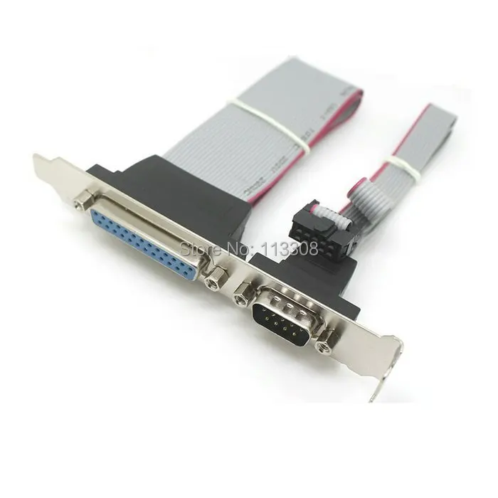 100 шт./лот Серийный DB9 Pin COM с параллельным DB25 LPT кабелем держателем для разъема PCI