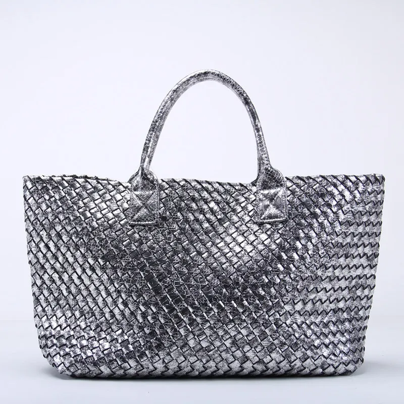 10 цветов брендовая блестящая плетеная Кожаная Сумка Хобо для вышивки крестиком