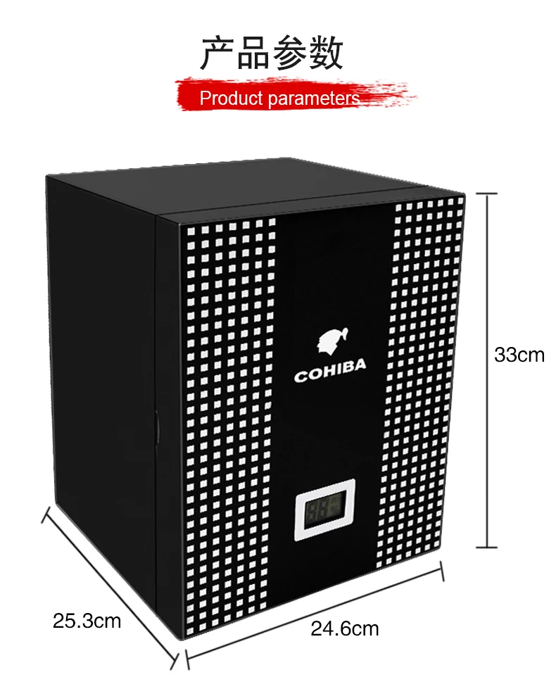 Роскошный 4 ящика высокая глянцевая отделка деревянных шкафов Humidor ящик для хранения увлажнитель с гигрометром